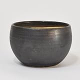 信楽焼 くろ丸モダン鉢中 盆栽鉢 3号 幅9cm×高さ6.5cm