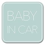 ベビーインカー マグネット【 シンプルデザイン 】Baby in car 赤ちゃん乗っています Baby On Board ステッカー サイン グリーン (マグネット)