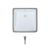 Mr Direct u2230-white磁器アンダーマウントシンクバスルームのアンサンブル 7.50 x 17.00 x 17.50 inches シルバー U2230-W-PUD-C 1