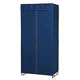 デニム風 カバー付 クローゼットハンガー ハンガーラック サイズ：L