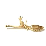 konekoほうきに乗った猫のヘアピン ゴールド