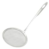 Water & Wood 11.8 Long Silver Tone Stainless Steel Oil Grease Mesh Ladle for Kitchen by Waterwood