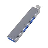 Glvaner USB‐A/Type-C to USB3.0ハブ 3in1ミニUSBハブ OTGアダプター 伝送速度5Gbps コンピュータ macbook windows 対応 USB拡張 テレワーク 在宅勤務 直挿し 軽量 持ち運び便利 (Type-C, Gray)