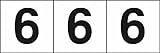 TRUSCO 数字ステッカー 50×50 「6」 白 3枚入 TSN506