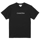 両面プリント カメラTシャツ フルバッテリーアイコンデザイン BLACK Mサイズ