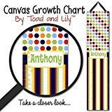子供用キャンバスGrowth Chartマルチブルー、ネイビー、レッド、オレンジ、グリーンドットBaby Boy NurseryキャンバスGrowth Chart – Or You Choose Co