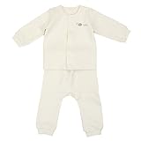 ナチュラルキルト風パジャマセット長袖ベビー男の子と女の子、100 % Certified Organicコットン US サイズ: XS カラー: ホワイト