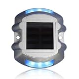 ソーラー充電 ガーデンライト 3×2 LED ライト 常時点灯 防水 屋外 階段 道路鋲 路肩鋲 自動発光 夜間照明 誘導灯 歩道ライト 道路ライト 駐車場 スコッチ強力両面テープ付き (ブルー)