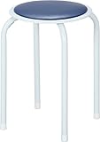 不二貿易 ラウンドスツール 高さ45cm スタッキング可能 合成皮革 ブルー 10039