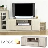 テレビ台/ワイドローボード 【ラルゴ】 扉/引き出し収納付き 幅118cm×奥行39.5cm ホワイトウォッシュ