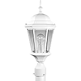 Progress Lighting P5482-30 Cast Post Lantern with Clear, Beveled Glass, Textured White [並行輸入品]