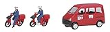 KATO Nゲージ 人形 郵便配達 バイク2台+郵便車1台入 24-233v