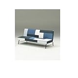 ファブリック リクライニング式 ソファベッド (マルチブルー)