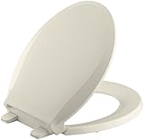 KOHLER K-4639-47 Cachet Quiet-Close with Grip-Tight Bumpers Round-front Toilet Seat, Almond [並行輸入品]