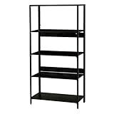 オープンラック 4段 キャビネット スチール製 収納 棚 本棚 オフィス 書庫 折りたたみ ブラック 幅92cm