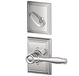 Schlage f94-bir-625-add光沢クロムダミーHandleset with Birminghamレバー、Addisonローズ内側のみ