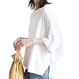 [Vincent house] Tシャツ レディース 大きいサイズ 無地 ビッグ 半袖 ゆったり 五分袖 ラウンドネック オーバーサイズ 涼感 カットソー ショルダー スリット おしゃれ カジュアル 夏服