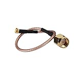 DHT Electronics RF coaxial coax cable assembly SMA male to MMCX male right angle 6'' [並行輸入品]