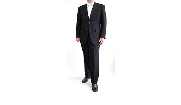 Amazon Co Jp サマーフォーマル 夏用礼服 メンズ フォーマルスーツ 冠婚葬祭略礼服シングルブラックフォーマル上下セット 6000 服 ファッション小物