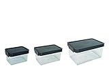 Click ClackキッチンEssentialsストレージコンテナwithチャコールLids、0.45-quart、1-quart and 2-quart、セットの3