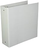 Aurora GB Elements Ultra Binder 3 Inch Round Ring 8 1/2 x 11 Inch Size White Linen Embossed Eco-Frie