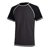 [Hyzhwl] ラッシュガード メンズ 半袖 水着 tシャツ UPF50+ 接触冷感 uvカット紫外線対策 速乾 水陸両用 通気 スポーツ 海水浴 サーフィン服 日焼け予防