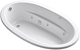 KOHLER K-1164-S1-0 Sunward ExoCrylic Drop-In Whirlpool with End Drain, White, 72 x 42-Inch [並行輸入品]