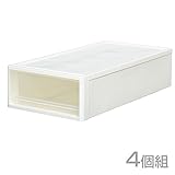 ストラ(stora) 押入れ収納引き出しS(高さ18)4個組 STR-74S-4WH ホワイト