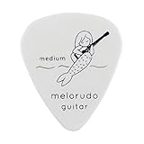 【melorudo（メロルド）】 デザインギターピック guitar pick ティアドロップ型 エレキギター/アコースティックギター/クラシックギター/ベース等の練習に最適な大量セット ホワイト M（ミディアム medium）10枚セット ma100005a01n0