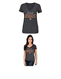 NFLシンシナティ・ベンガルズWomen 's Winning Ranks半袖VネックTシャツ、大、チャコールヘザー