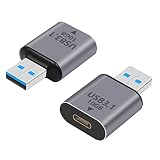 Poyiccot USB C to USB A 変換コネクタ、10Gbps USB Type A オス からUSB Type Cメス 変換アダプタ、USB 3.1 Gen 2 USB C 変換アダプタ 両面 高速転送 OTG 急速充電 対応 MacBook、PC、ノートパソコン、充電器、電源、2個