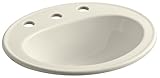 KOHLER K-2196-8-47 Pennington Self-Rimming Bathroom Sink, Almond [並行輸入品]