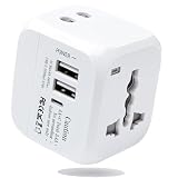 QISI マルチ変換プラグ USB×2+Type-C×1 搭載 最大4台同時充電 マルチアダプター A/O/BF/C対応 ほぼ全世界対応 旅行用充電器 iPhone/Android機種 急速充電 従来品より約20％小型化 Cタイプ一発起動 (ホワイト)