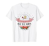 65 Years Loved & Blessed フラワーバナー 65歳の誕生日パーティー Tシャツ