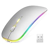 マウス Bluetooth ワイヤレスマウス 薄型 静音 充電式 2.4GHz 光学式 無線マウス 3DPIモード 高精度 7色ライト iP