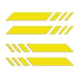 ForzaGroup ストライプ カッティングステッカー ライン 車 バイク ヘルメット 屋外耐候 左右2枚ずつ 4本セット (12cm×1.4cm レモンイエロー)