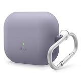 【elago】 Galaxy Buds3 FE Buds 3 Pro 対応 ケース 耐衝撃 カラビナ 付 薄型 ソフト シリコン カバー ワイヤレス充電 対応 [ GalaxyBuds3 ギャラクシー バッズ 3FE ギャラクシーバッズ3プロ 対応 ] ORIGINAL HANG ラベンダーグレー