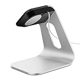 Vaorwne スマートウォッチのホルダー スタンド、ユニバーサル ウォッチ用充電器ドック Iwat用 42Mm 38Mm アルミ合金 + プラスチック ポータブル充電ステーション（銀色）