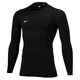 [ミズノ] 現行モデル 裏起毛インナーシャツ 保温 ストレッチ 抗菌防臭 P2MAB550 ブラック S