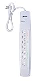 Woods 041707 7-Outlet Electronics Energy-Saving Surge Protectors, 6-Feet Cord (White) by Woods