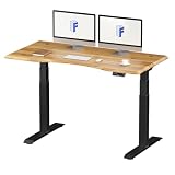 FLEXISPOT スタンディングデスク メーカー5年保証 電動式昇降デスク 高さ調節 パソコンデスク E7セット (フレーム(黒)+天板(ブラウン), 140×70cm)