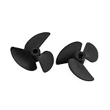 uxcell RCボートプロペラ 回転 3ベーン プラスチック 43mm x 18mm ホール4.8mm ブラック 2個入り