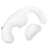 LANGRIA 抱き枕 妊婦抱き枕　授乳クッション 月型マルチクッション 安眠快眠　横向き寝　腰痛対策 低刺激性 通気 ポリエステル繊維中身 調整可能