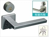 ウッドワン　レバーハンドルセット鍵付き錠Q型(シルバー)　【ZH11Q4-7】　ドア・引き戸＞レバーハンドル