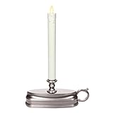 Luminara 00446 - 8 x 12 Realistic Flame LED Brushed Nickel Base Window Candle Lamp with Timer by Lum