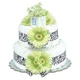 Small Lime Green Daisy Diaper Cake by Bloomers Baby [並行輸入品]