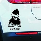 【 COOL デザイン 】 ジョーク 赤ちゃん が ノってます 車 用 ステッカー ( ブラック )