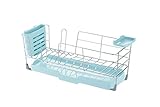 リッチェル 水切りラック ミントブルー シェリー ワイヤー水切りセットS 縦横兼用 抗菌加工