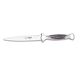 ホーン ハンドル トロ刃茶色の革ケースと 11 cm ナイフ レターオープナー Cudeman 232 C。「清算の連帯」