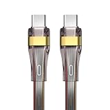 xiwai USB-C - USB-C 高速充電コード ウルトラスリム フラット USB2.0 データケーブル Type C to Type C 65W 電源 ノートパソコン タブレット 携帯電話用 2m/6フィート